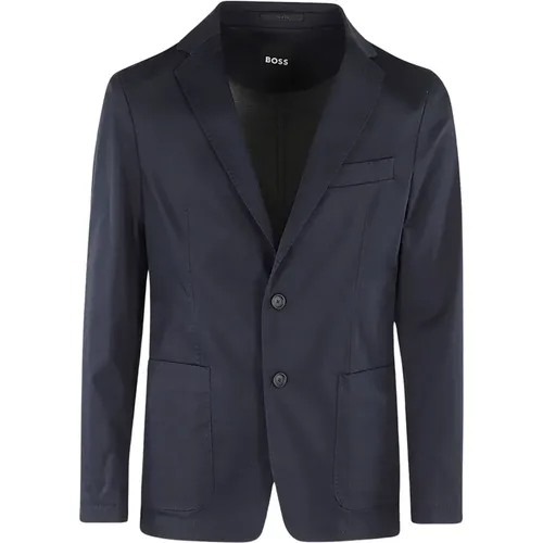 Blazers, male, , Size: M Stretch Cotton Jacket - Hugo Boss - Modalova