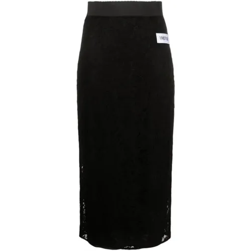 Monochromatic Patch Detail Pencil Skirt , female, Sizes: XS, S, M - Dolce & Gabbana - Modalova
