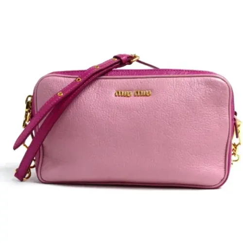 Pre-owned Cross Body Bags, female, , Size: ONE SIZE Pre-owned Leather shoulder-bags - Miu Miu Pre-owned - Modalova