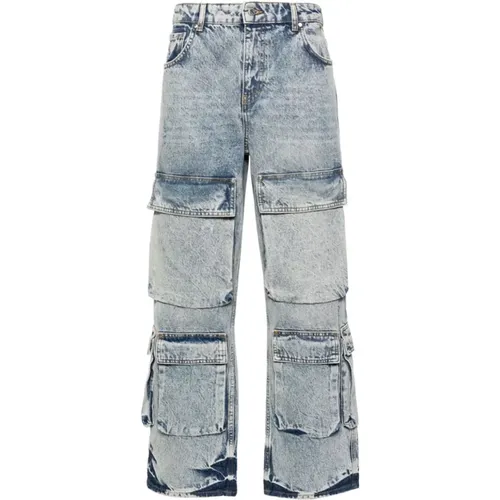 Blaue Wide Leg Denim Jeans , Herren, Größe: W31 - Represent - Modalova