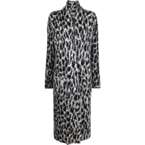Leopard Print Mohair Cardigan Coat , female, Sizes: XS, M - Zadig & Voltaire - Modalova