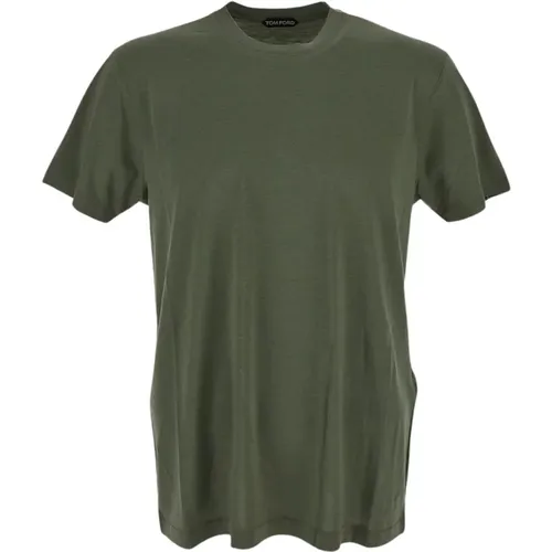Crewneck T-Shirt aus Baumwolle und Lyocell - Tom Ford - Modalova