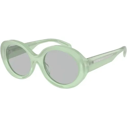 Sonnenbrille mit grünem Rahmen und hellgrauen Gläsern , Damen, Größe: 53 MM - Emporio Armani - Modalova