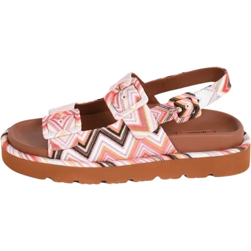 Flat Sandals, female, , Size: 8 US Adjustable Strap Low Sandals Mia Model - Missoni - Modalova