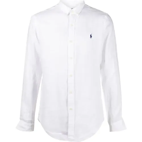 Weiße Leinen-Button-Down-Hemd , Herren, Größe: 2XL - Polo Ralph Lauren - Modalova