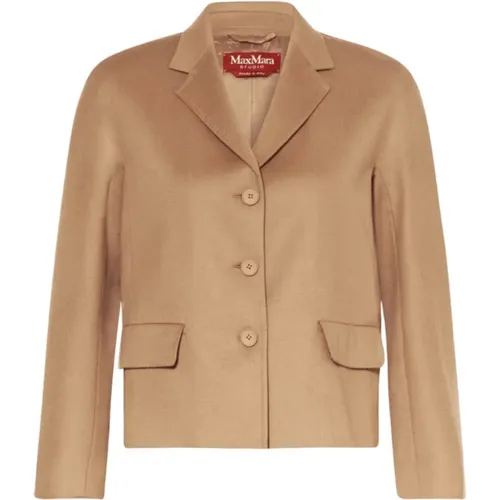 Braune Wolljacke Boxy Style - Max Mara Studio - Modalova