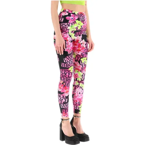 Medusa orchid leggings , female, Sizes: S, 2XS, XS - Versace - Modalova