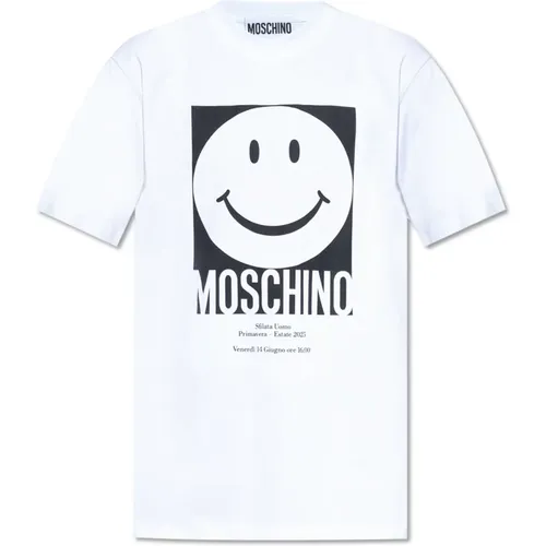 T-Shirts, male, , Size: L x Smiley - Moschino - Modalova