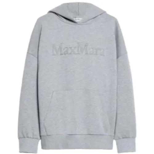 Grauer Häkel-Hoodie Pullover Oversized , Damen, Größe: L - Max Mara - Modalova