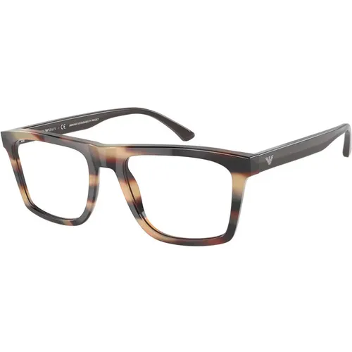 Ea3185 Striped Rectangle Glasses , unisex, Sizes: 54 MM - Emporio Armani - Modalova