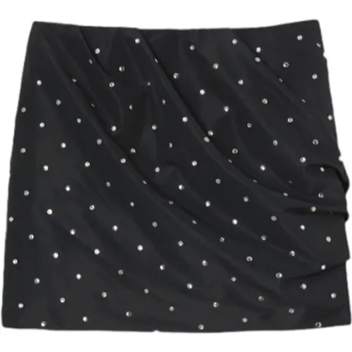 Ruffled Mini Skirt with Studs , female, Sizes: S, XS, M - pinko - Modalova