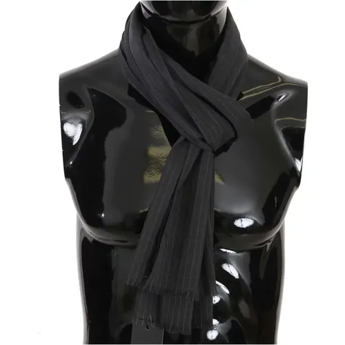 Winter Scarves, male, , Size: ONE SIZE Striped Wool Scarf - Stay Warm and Stylish - Dolce & Gabbana - Modalova