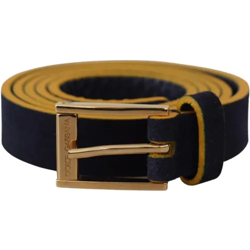 Suede Gold Logo Belt , female, Sizes: ONE SIZE - Dolce & Gabbana - Modalova