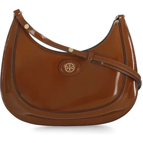 Leather Shoulder Bag with Golden Logo , female, Sizes: ONE SIZE - TORY BURCH - Modalova