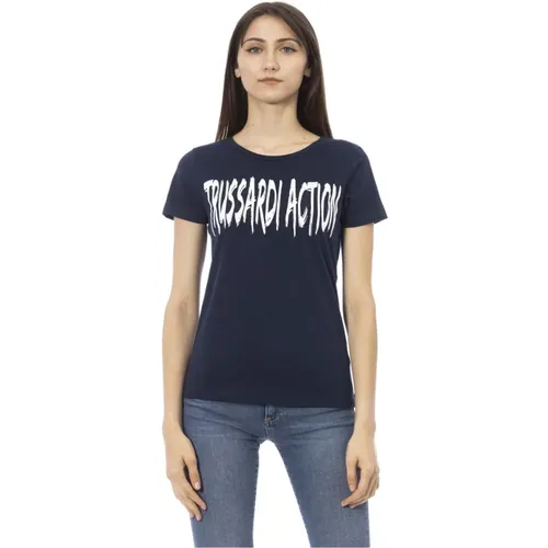 Casual T-Shirt mit kurzen Ärmeln , Damen, Größe: XL - Trussardi - Modalova