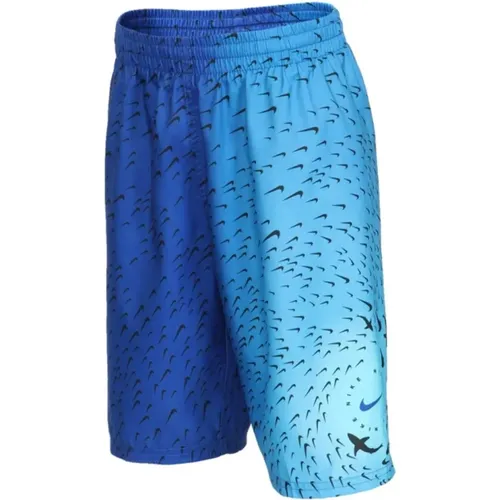 Blaue Kinder Badehose mit Innentasche , Herren, Größe: S - Nike - Modalova