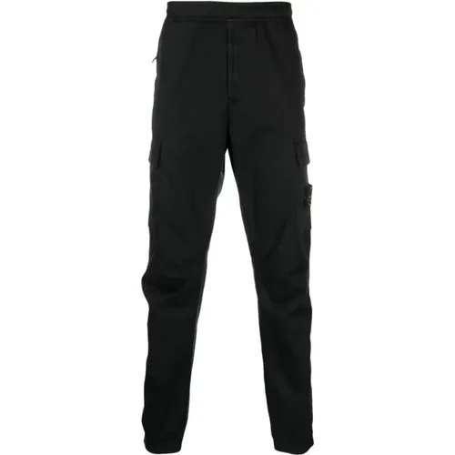 Logo Patch Tapered-Leg Cargo Trousers , male, Sizes: W32, W38, W36, W30, W34 - Stone Island - Modalova