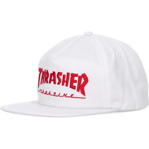 Caps, male, , Size: ONE SIZE Flat Visor Cap Men Skate Mag Logo Snapback - Thrasher - Modalova