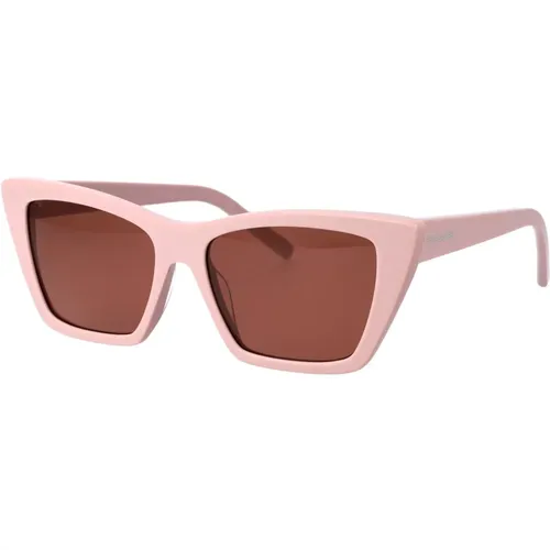 Mica Sonnenbrille für stilvollen Sonnenschutz , Damen, Größe: 55 MM - Saint Laurent - Modalova