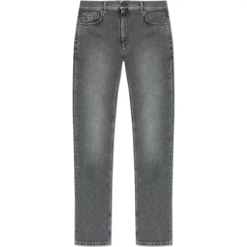 Jeans with tapered legs , male, Sizes: W32, W33, W35, W31, W34 - Versace - Modalova