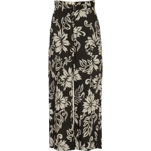 Blumenmuster Schwarze Hose , Damen, Größe: M - Sacai - Modalova