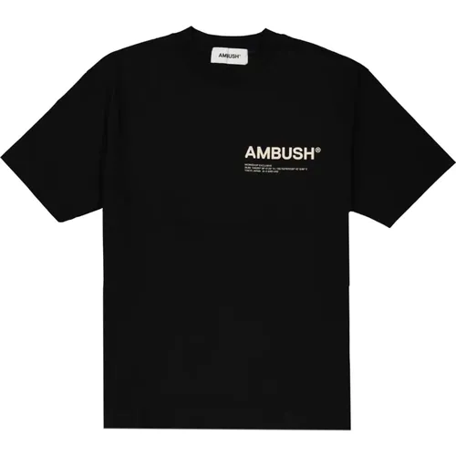 Schwarzes Baumwoll-T-Shirt mit Logo-Detail - Ambush - Modalova