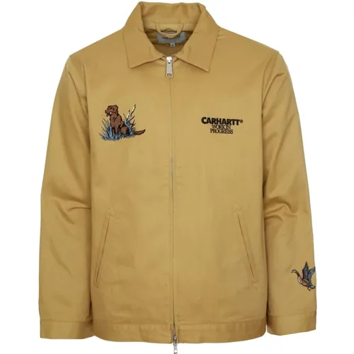 Light Jackets, male, , Size: M Embroidered Ducks Jacket with Kent Collar - Carhartt WIP - Modalova