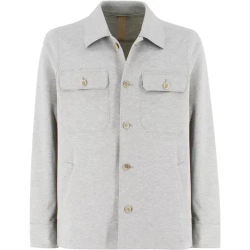 Stretch Viscose Shirt Jacket , male, Sizes: L, XL - Eleventy - Modalova