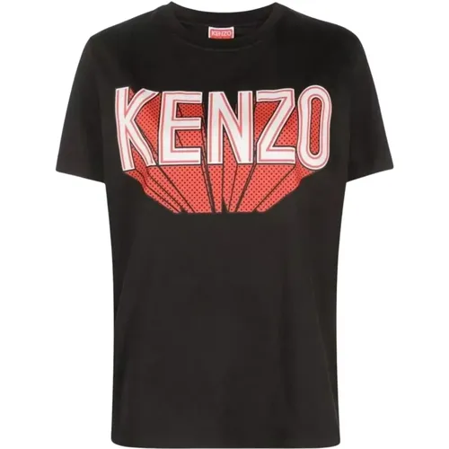 Schwarzes Logo Print T-shirt , Damen, Größe: S - Kenzo - Modalova