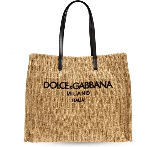 Tote Bags, male, , Size: ONE SIZE Shopper bag with logo - Dolce & Gabbana - Modalova