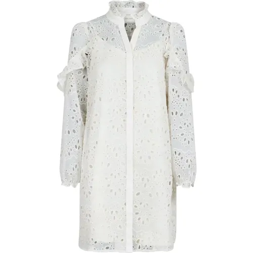 Elegant Embroidered Dress Ivory , female, Sizes: L, XL, M, XS, S, 2XL - NEO NOIR - Modalova