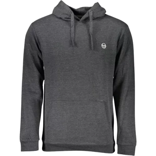 Hoodies, male, , Size: M Grey Hooded Sweatshirt with Logo Embroidery - Sergio Tacchini - Modalova