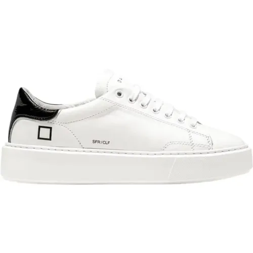 Leather Sneakers with Contrasting Heel , female, Sizes: 4 UK - D.a.t.e. - Modalova
