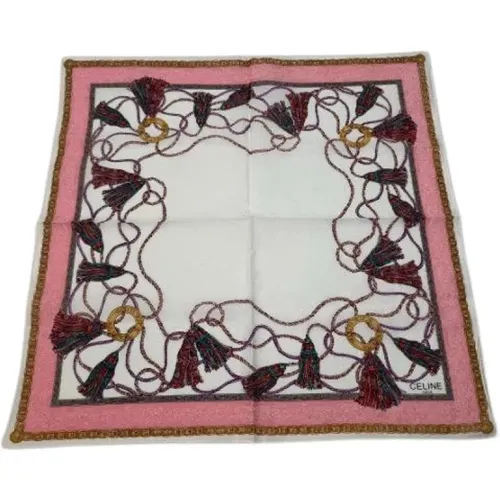 Pre-owned Scarves, female, , Size: ONE SIZE Pre-owned Vintage Silk Scarf - Celine Vintage - Modalova