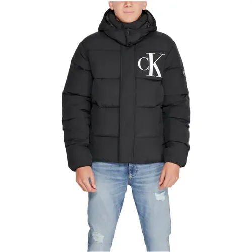 Winter Jackets, male, , Size: 2XL Hooded Jacket with Zip - Calvin Klein - Modalova