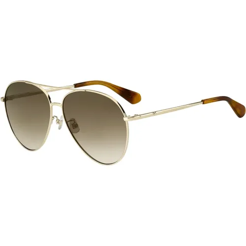 Pale Gold/Brown Shaded Sunglasses , female, Sizes: 61 MM - Kate Spade - Modalova