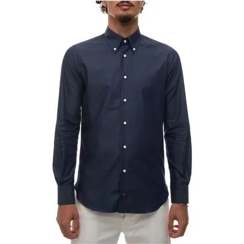 Chambray Button-Down Casual Hemd , Herren, Größe: S - Càrrel - Modalova