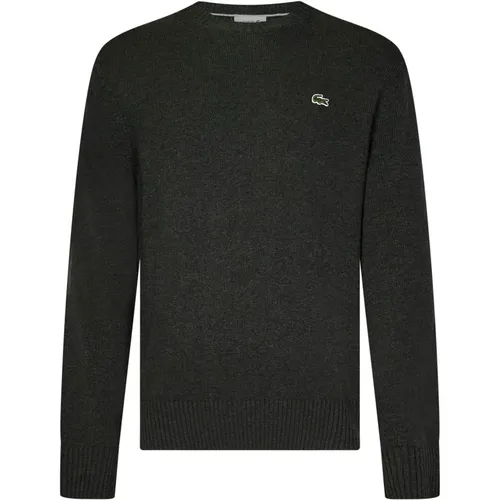 Grüner Wollpullover Klassische Passform , Herren, Größe: 2XL - Lacoste - Modalova