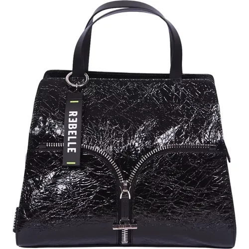 Handbags, female, , Size: ONE SIZE Pam Patent Leather Handbag - Rebelle - Modalova