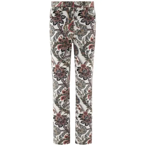 Slim-fit Trousers, female, , Size: W28 Paisley Print Denim Trousers - ETRO - Modalova