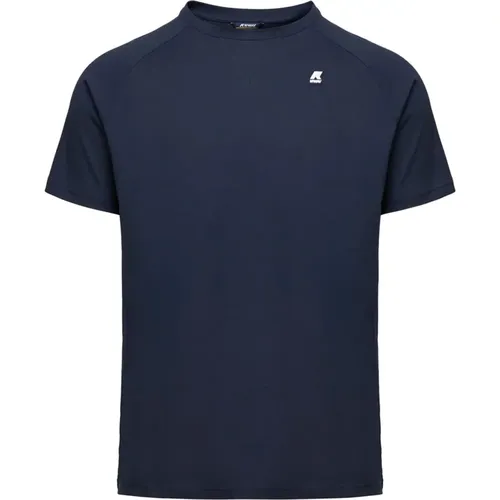 Stilvolles Blaues T-Shirt für Männer , Herren, Größe: XL - K-way - Modalova