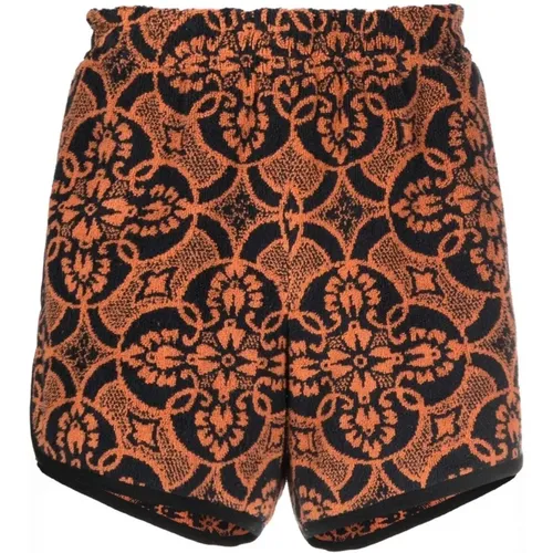 Casual Shorts, male, , Size: S Graphic-Print Track Shorts - Marine Serre - Modalova