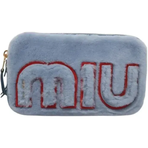 Pre-owned Clutches, female, , Size: ONE SIZE Pre-owned Faux Fur pouches - Miu Miu Pre-owned - Modalova