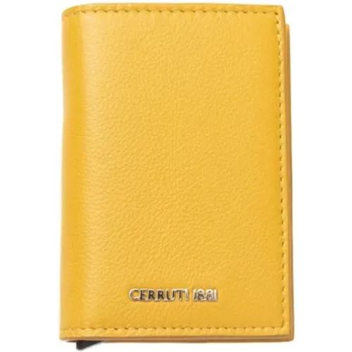 Wallets & Cardholders, male, , Size: ONE SIZE Leather Wallet with Front Logo - Cerruti 1881 - Modalova