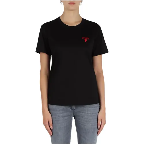 Limitierte Auflage Logo Besticktes T-Shirt , Damen, Größe: S - Emporio Armani - Modalova