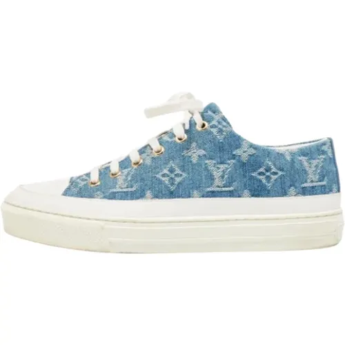 Pre-owned Denim sneakers , female, Sizes: 5 1/2 UK - Louis Vuitton Vintage - Modalova