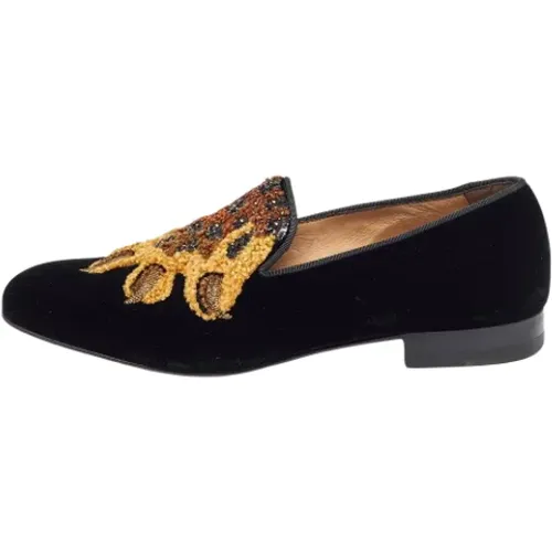 Pre-owned Flats, female, , Size: 10 US Pre-owned Velvet flats - Christian Louboutin Pre-owned - Modalova