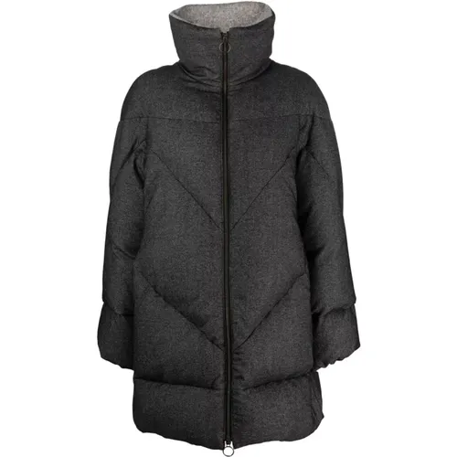 Alpaca Casual Puffer Jacket in Grey , female, Sizes: L, M - Eleventy - Modalova