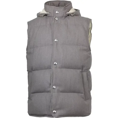 Vests, male, , Size: L Technical Wool Sleeveless Puffer Jacket - Eleventy - Modalova