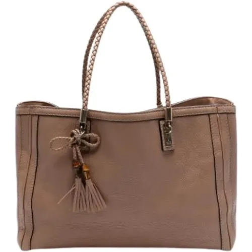 Pre-owned Tote Bags, female, , Size: ONE SIZE Pre-owned Vintage Leather Tote Bag - Gucci Vintage - Modalova